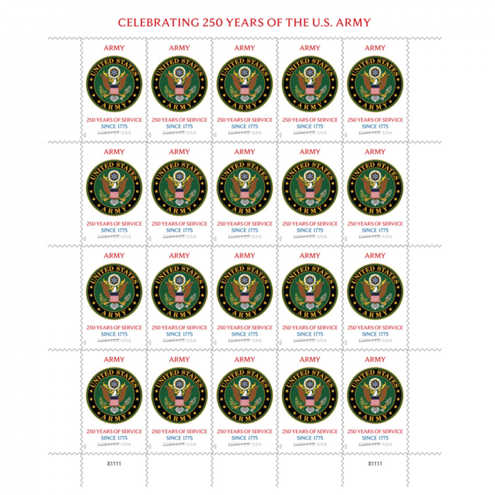 2025 U.S. Army 250th Stamps, Sheet of 20